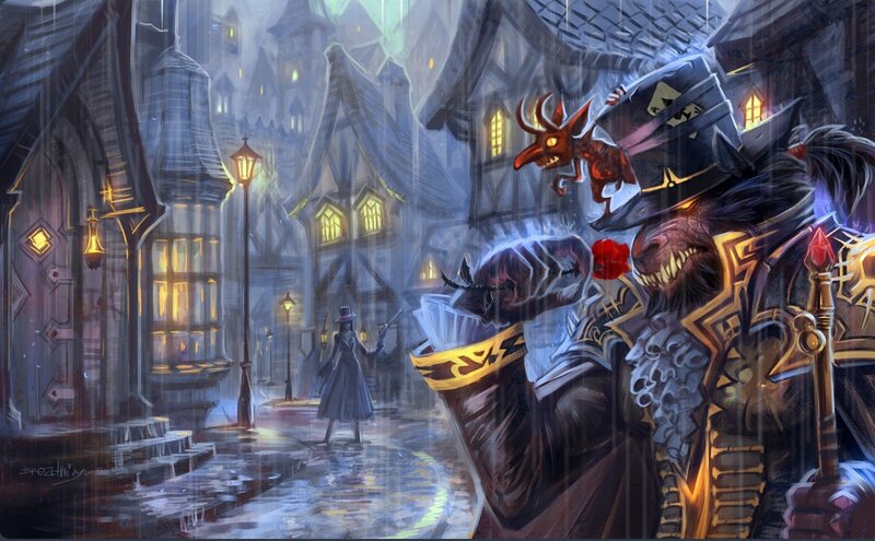 Fantasy street confrontation