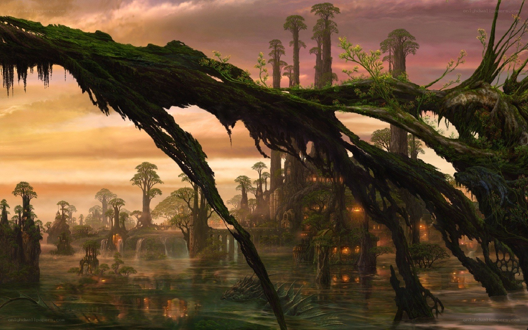 fantasy swamp village