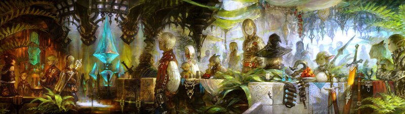 Fantasy tavern gathering