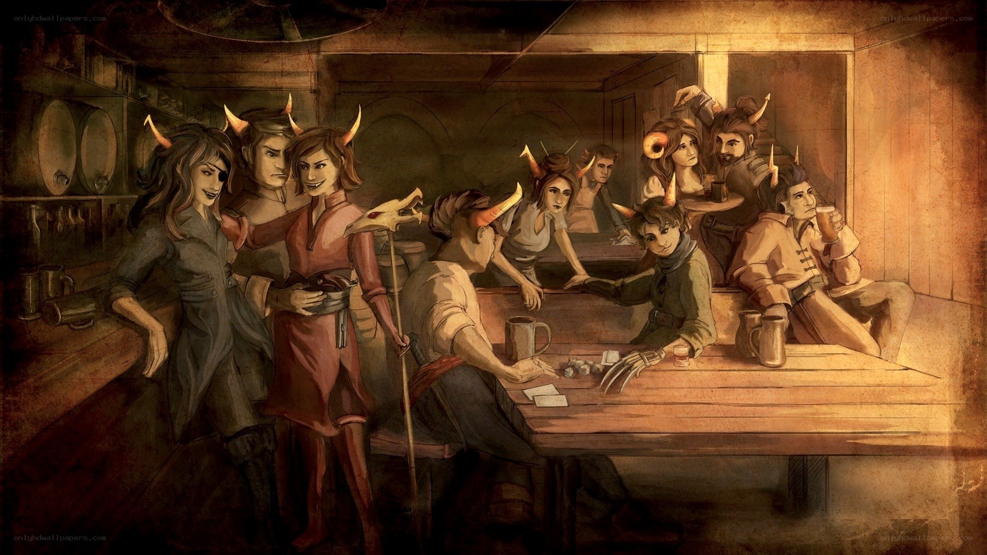 Fantasy tavern gathering