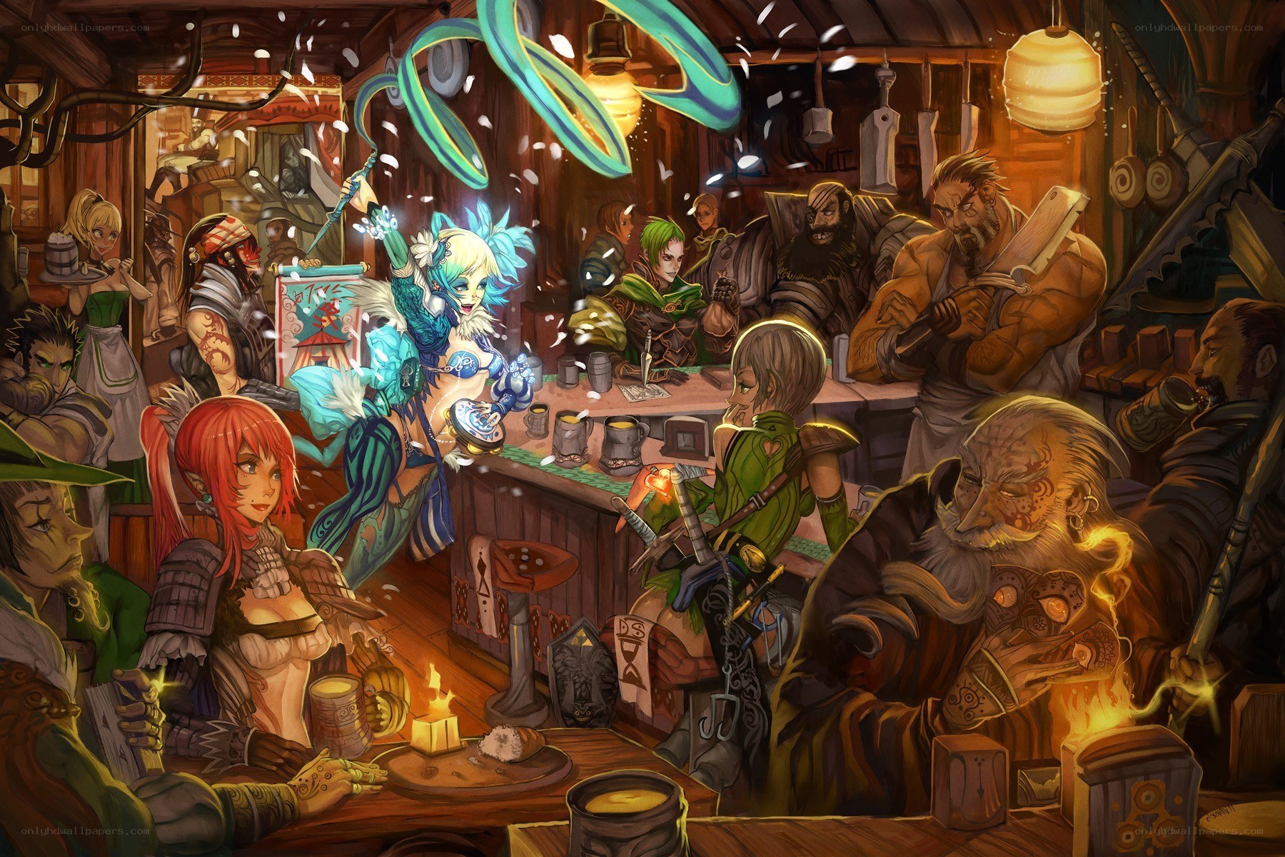 Fantasy tavern gathering