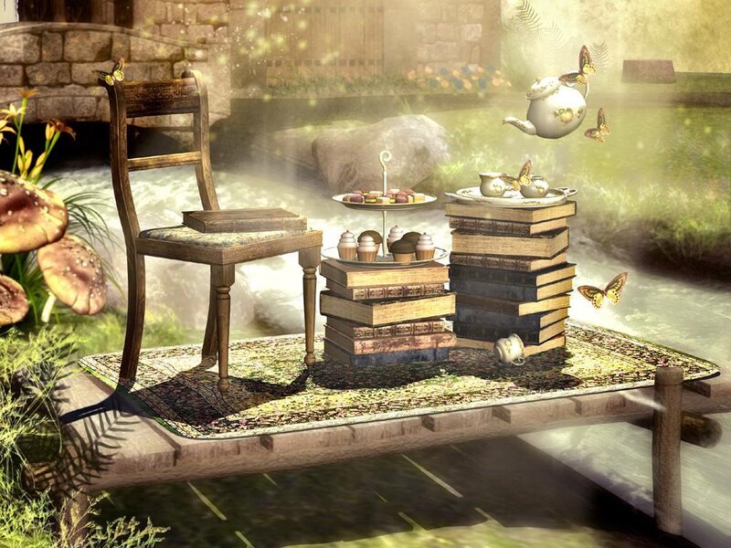 Fantasy tea party by the river