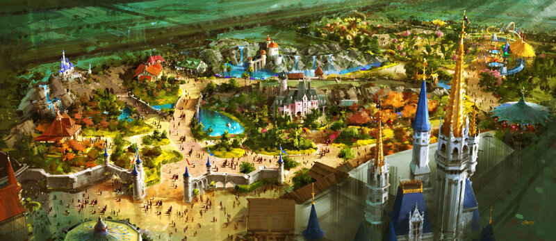 Fantasy theme park concept art