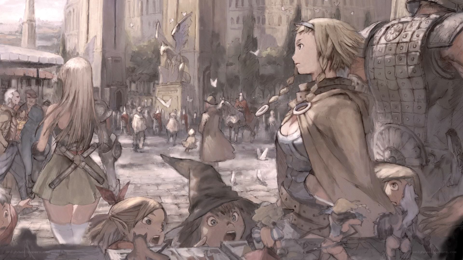 Fantasy town square scene