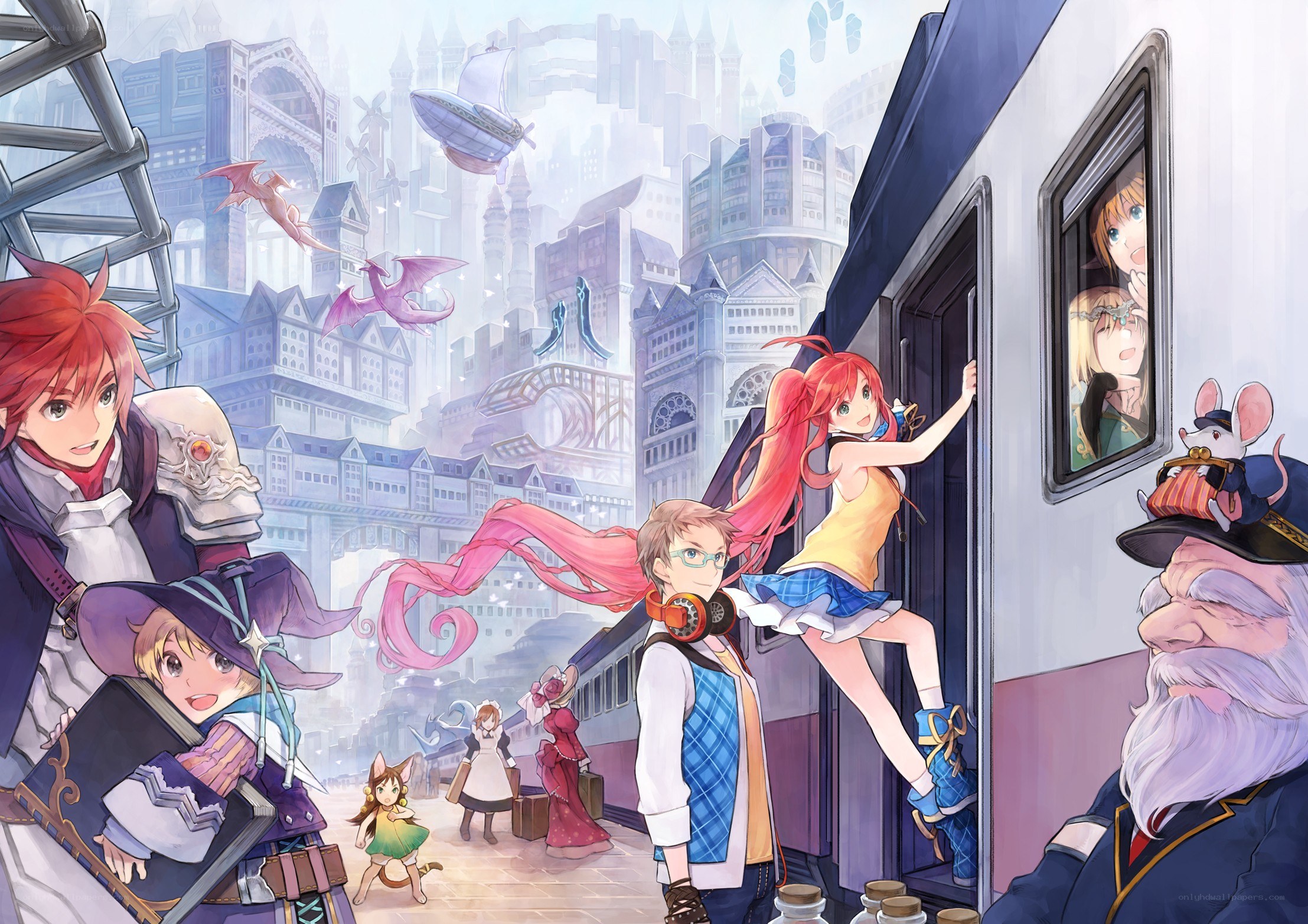 Fantasy train station scene