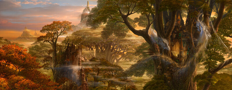 Fantasy Tree City — Green