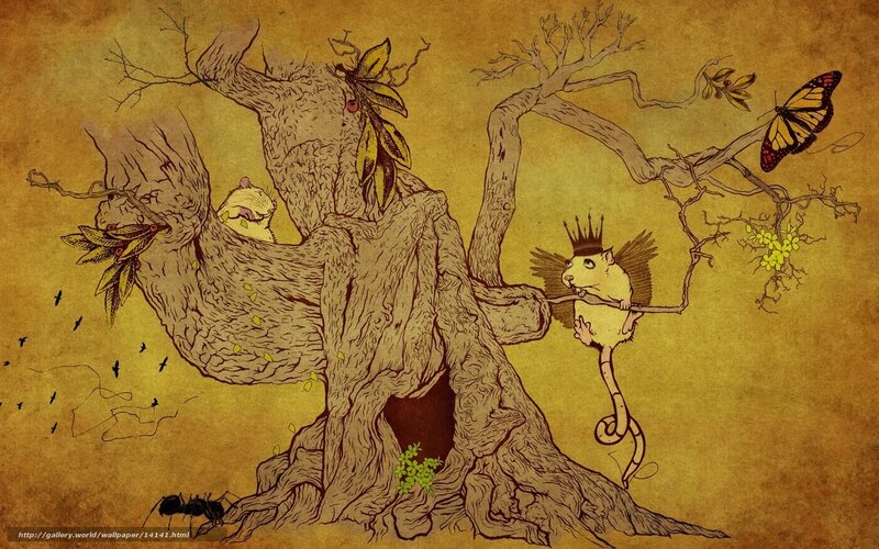 Fantasy tree with animals
