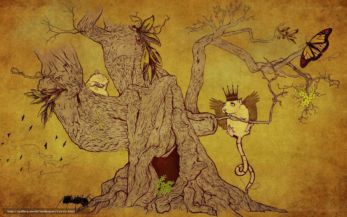 Fantasy tree with animals