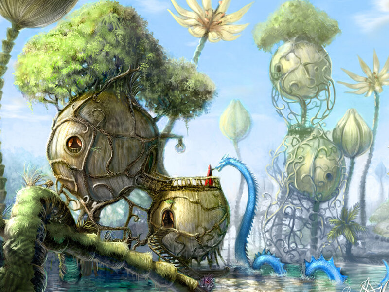 Fantasy treehouse village