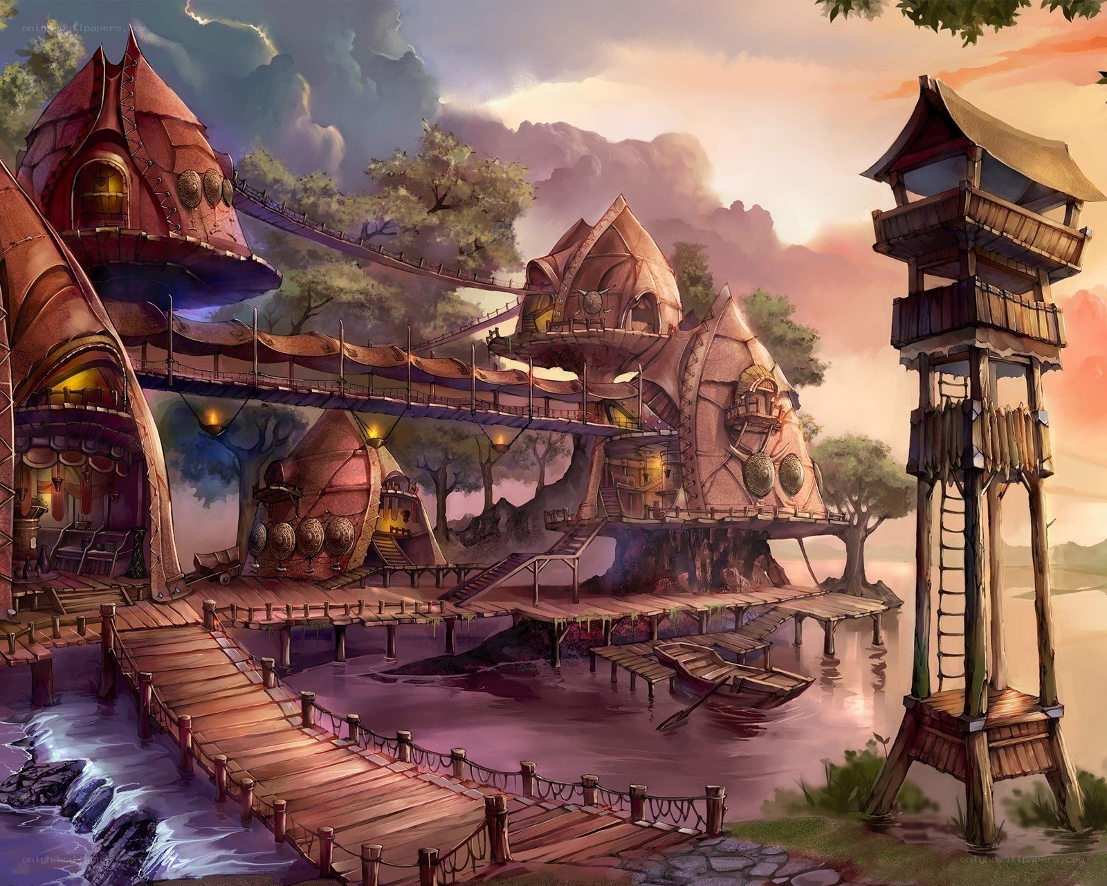 Fantasy treehouse village