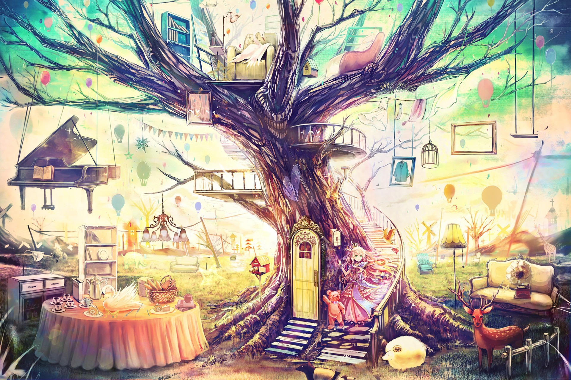 Fantasy treehouse village