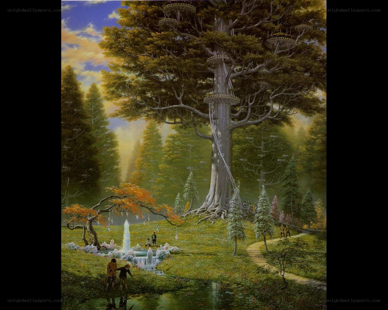 Fantasy treehouse village