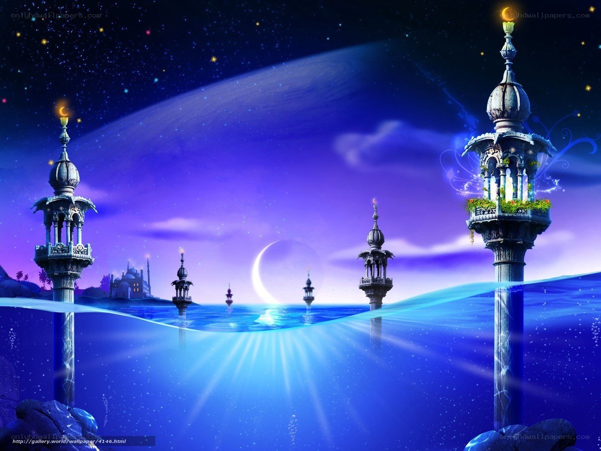 Fantasy underwater cityscape