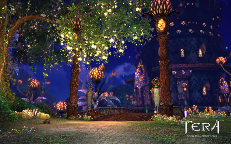 Fantasy Village at Night — Blue, Serene