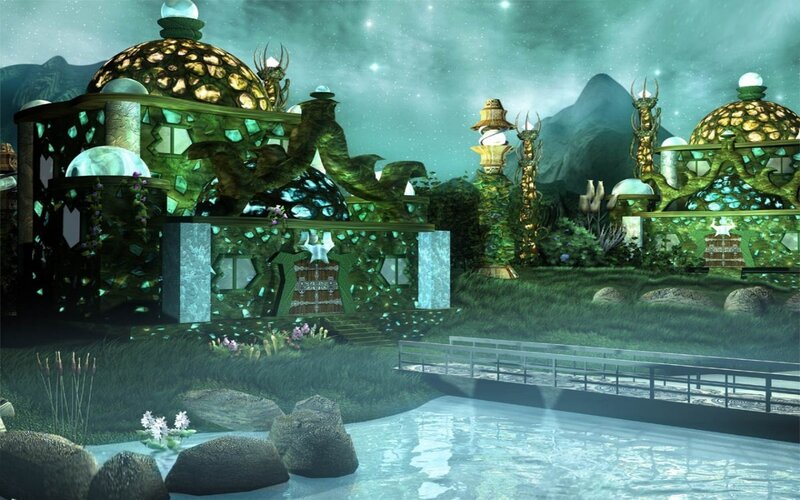 fantasy village by the river
