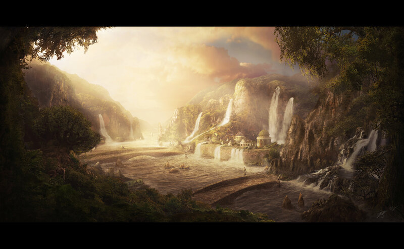 Fantasy Village by Waterfalls