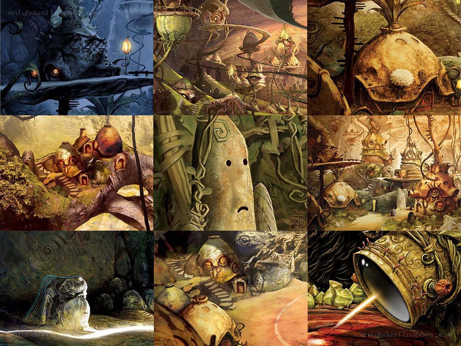 Fantasy village collage