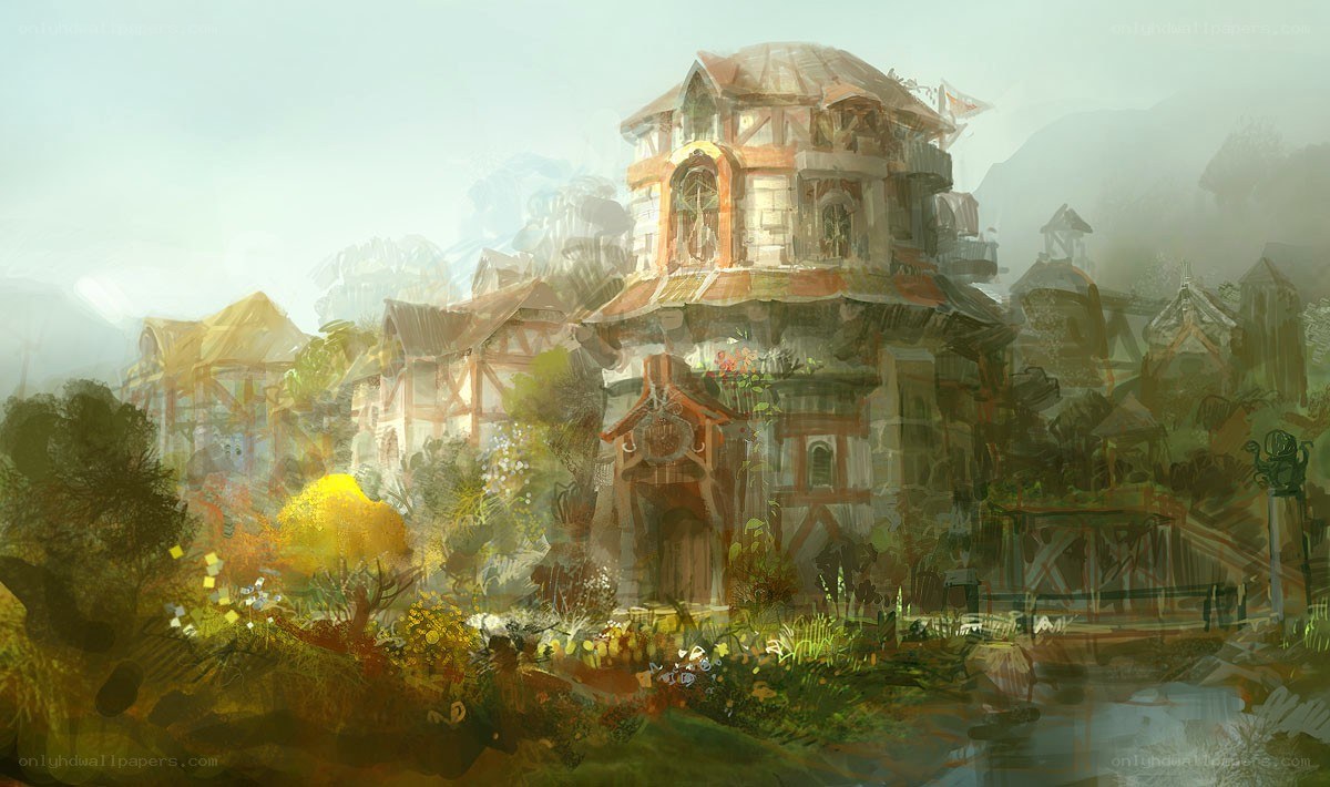 Fantasy village concept art