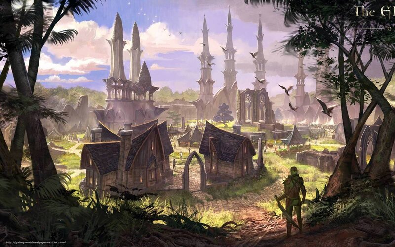 Fantasy village in a forest