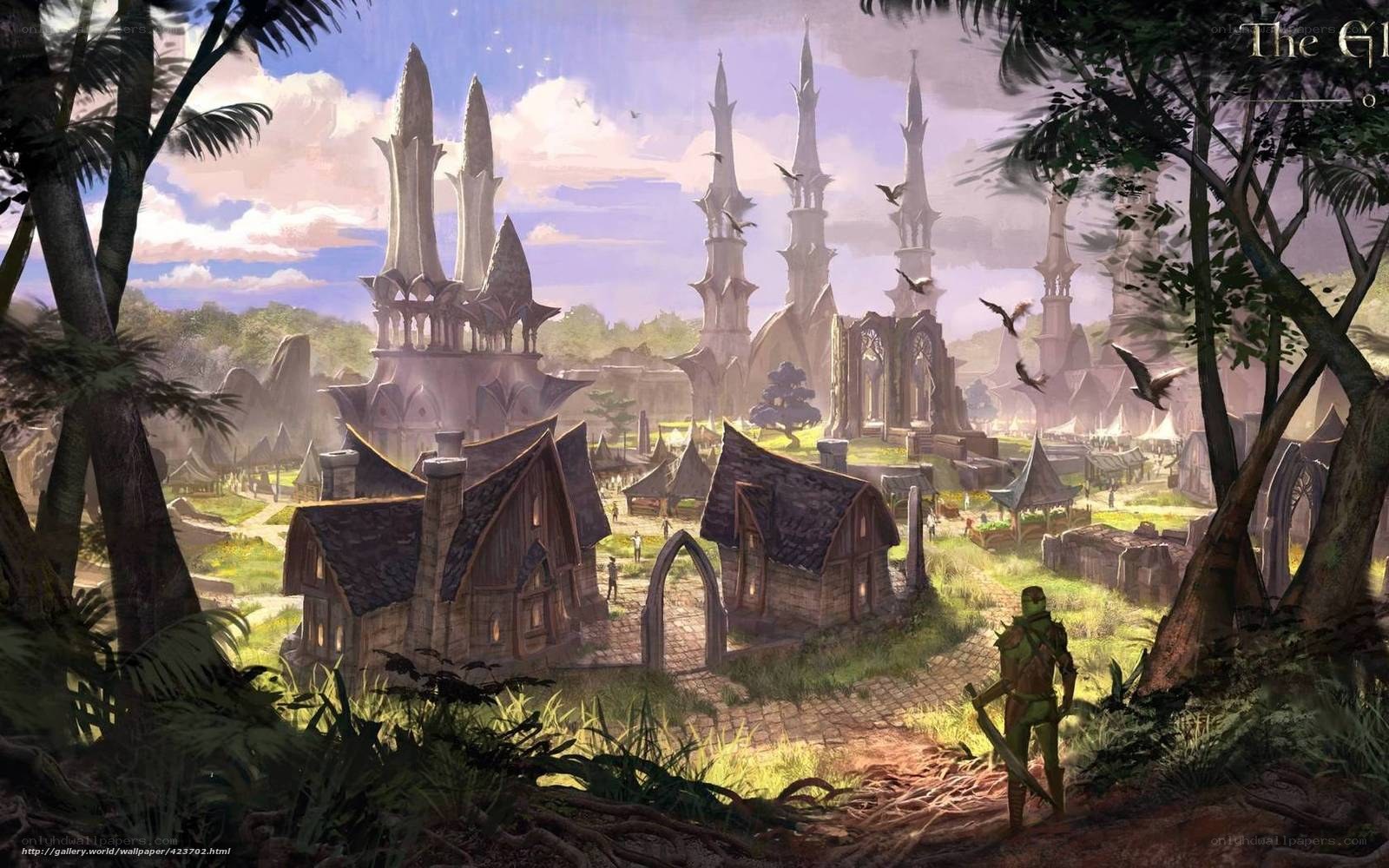 Fantasy village in a forest
