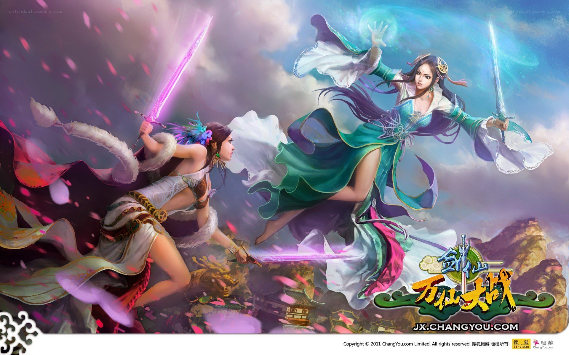 Fantasy warrior battle scene