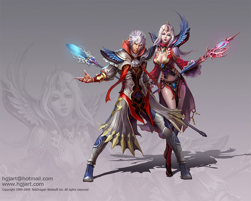 Fantasy warrior duo artwork