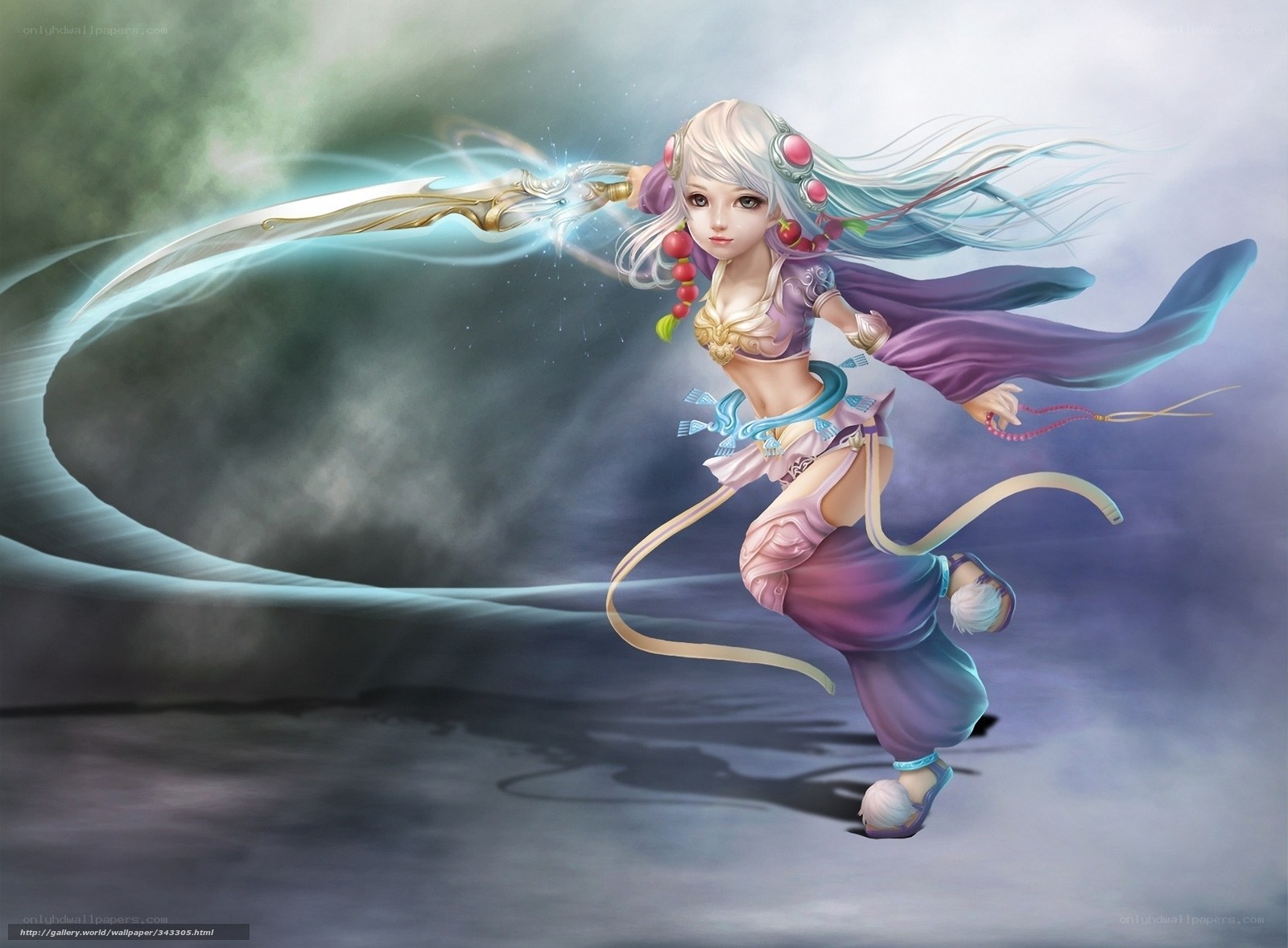 fantasy warrior girl in action