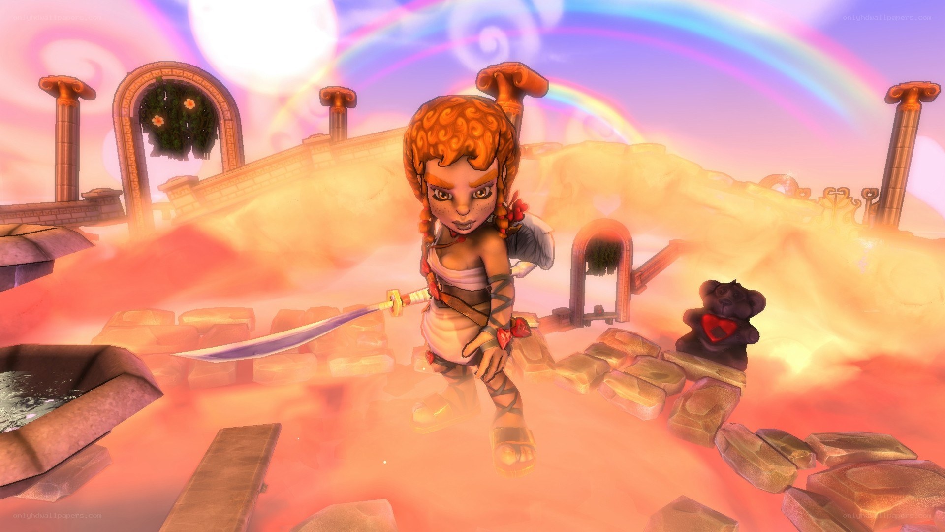 fantasy warrior in a dreamlike world