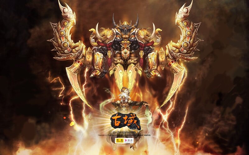 Fantasy warrior in golden armor