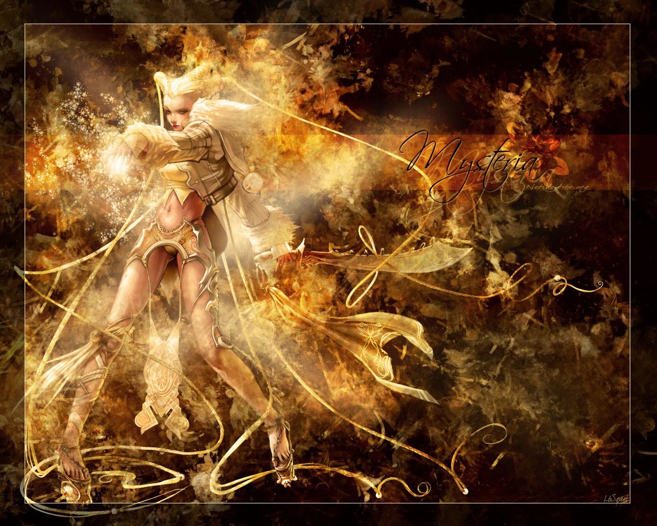 fantasy warrior in golden light