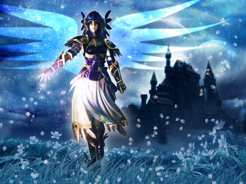 Fantasy warrior in moonlight