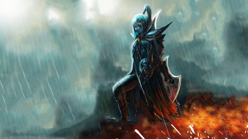 Fantasy Warrior in Rain