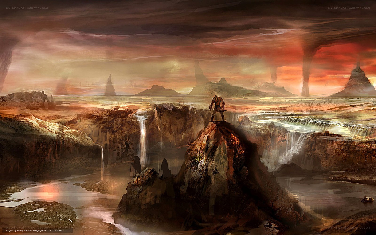 fantasy warrior landscape