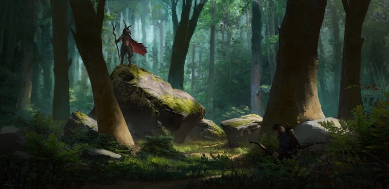 Fantasy Warrior on Rock