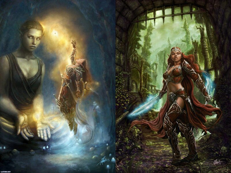 Fantasy warrior scenes