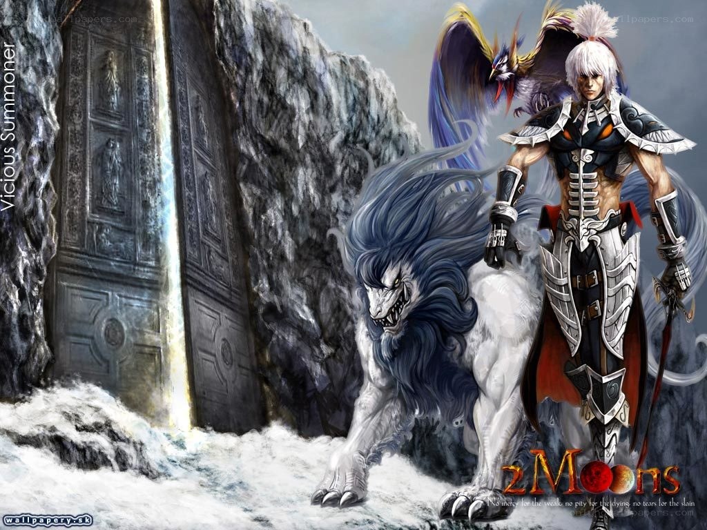 Fantasy warrior with beast companion