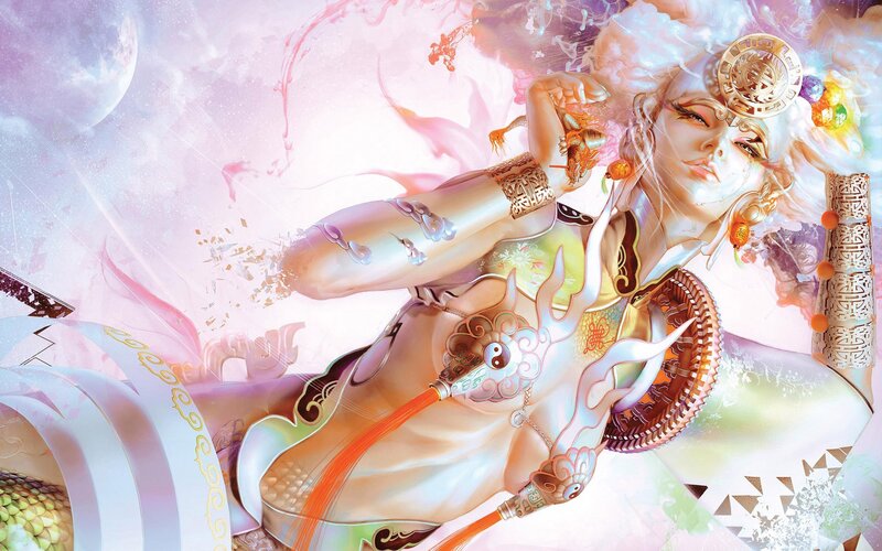 fantasy warrior with celestial theme