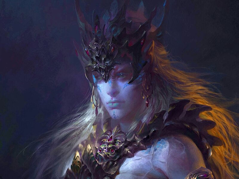 Fantasy Warrior with Crown — Purple