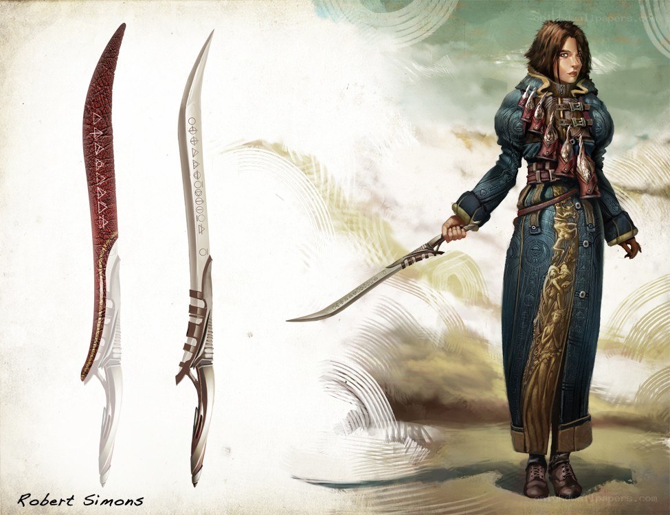 fantasy warrior with dual blades