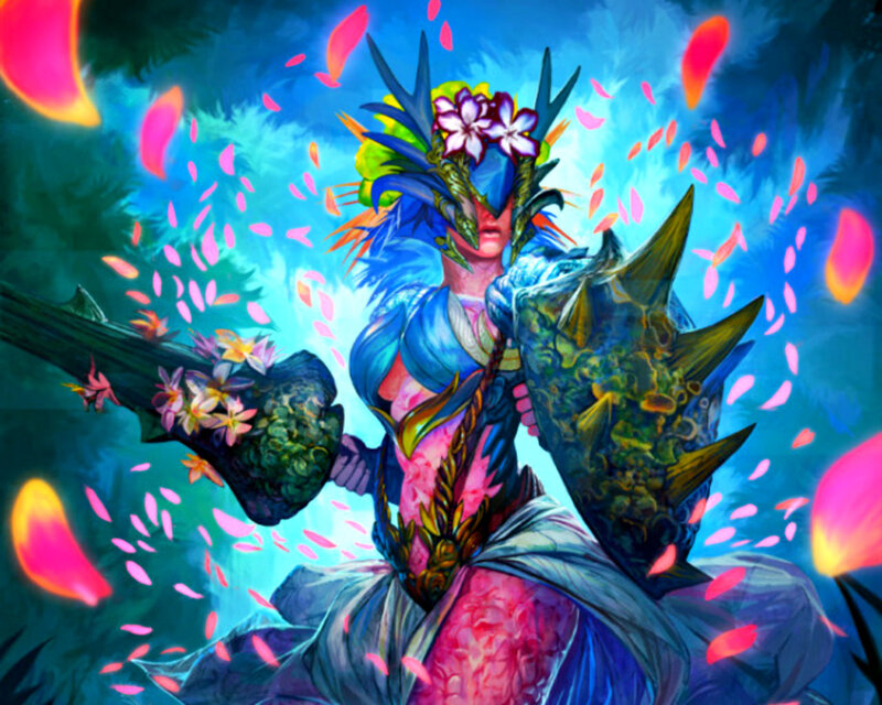 Fantasy Warrior with Flowers