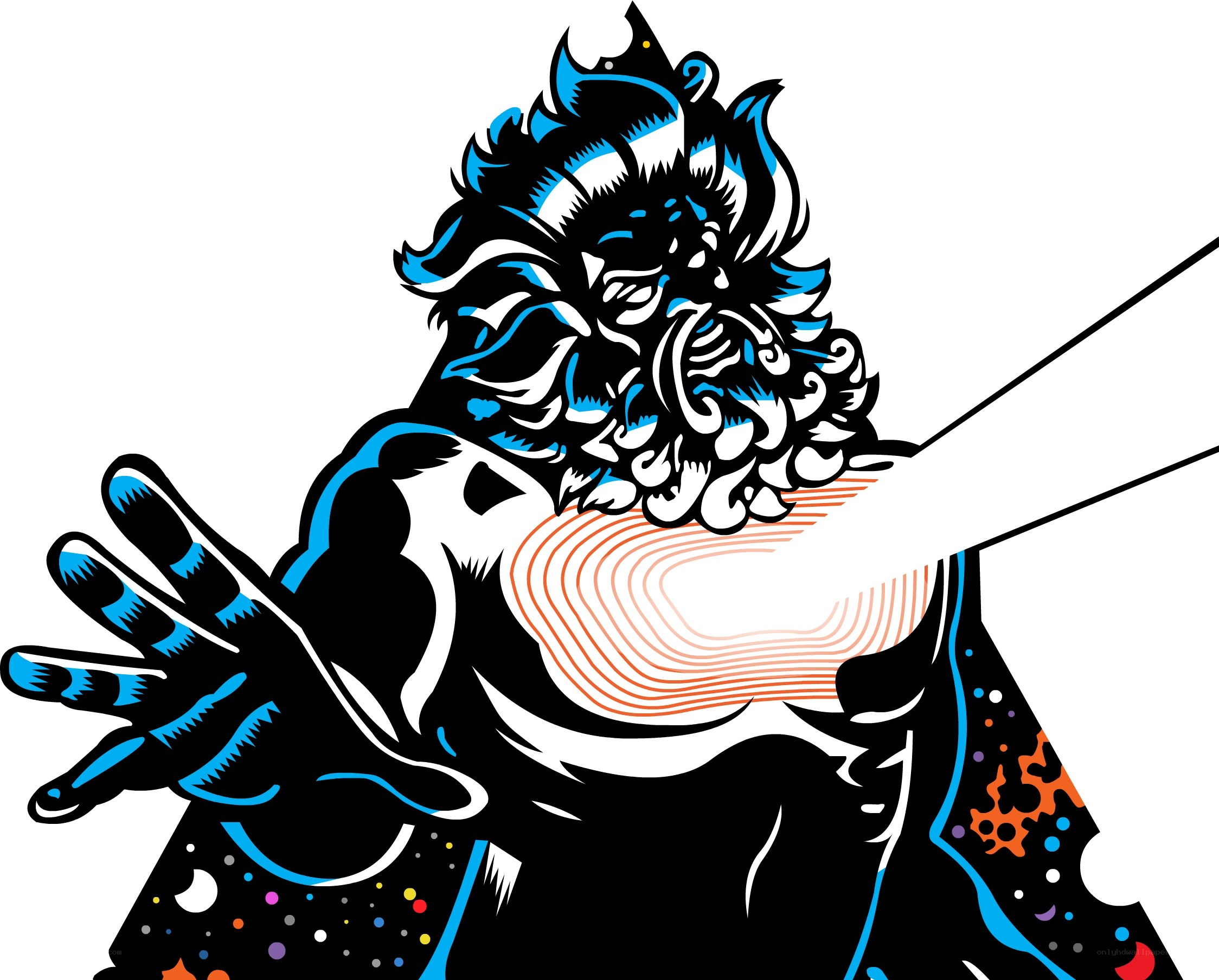 fantasy warrior with glowing hand