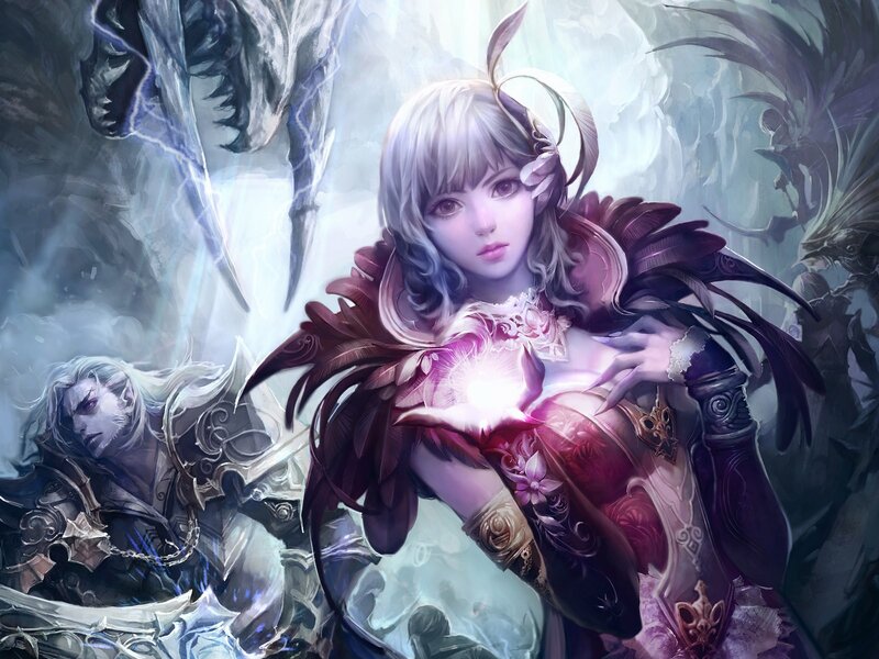 Fantasy warrior with glowing heart