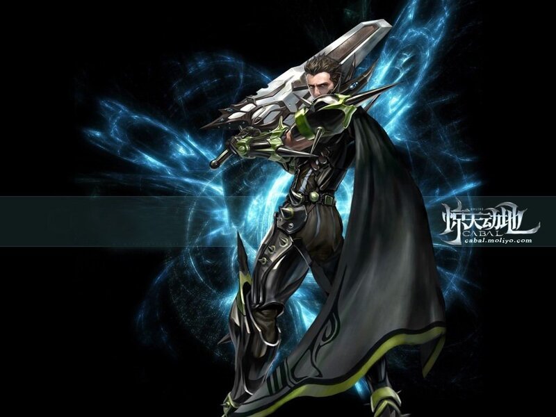 fantasy warrior with glowing sword