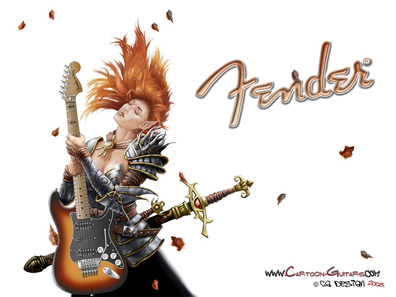 Fantasy warrior with guitar