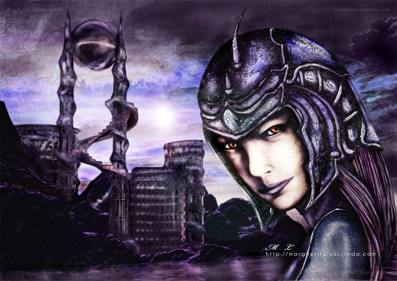 fantasy warrior with helmet