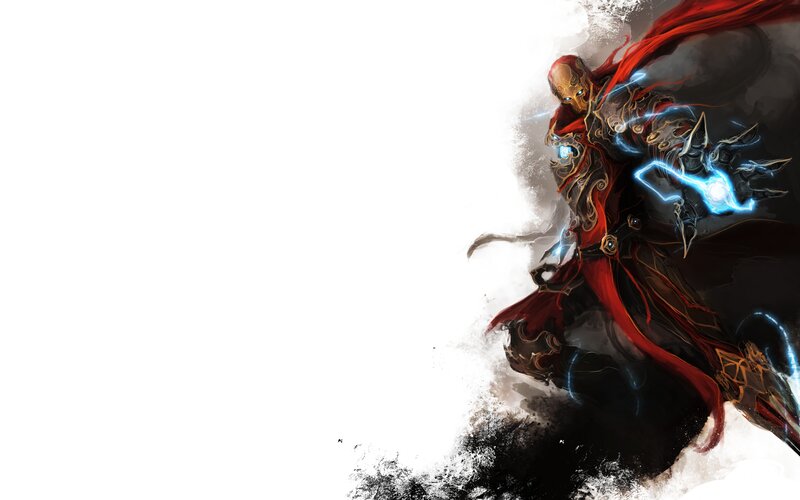 Fantasy Warrior with Lightning — Black