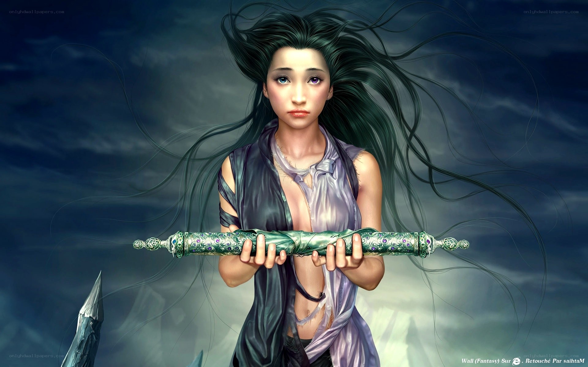 Fantasy warrior with ornate sword