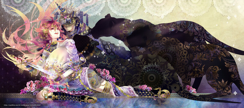 Fantasy warrior with panther