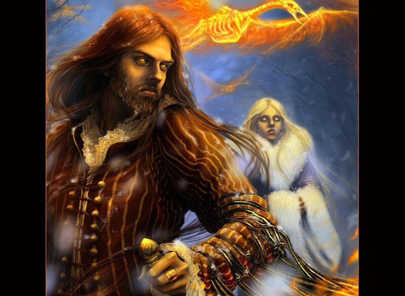 Fantasy warrior with phoenix