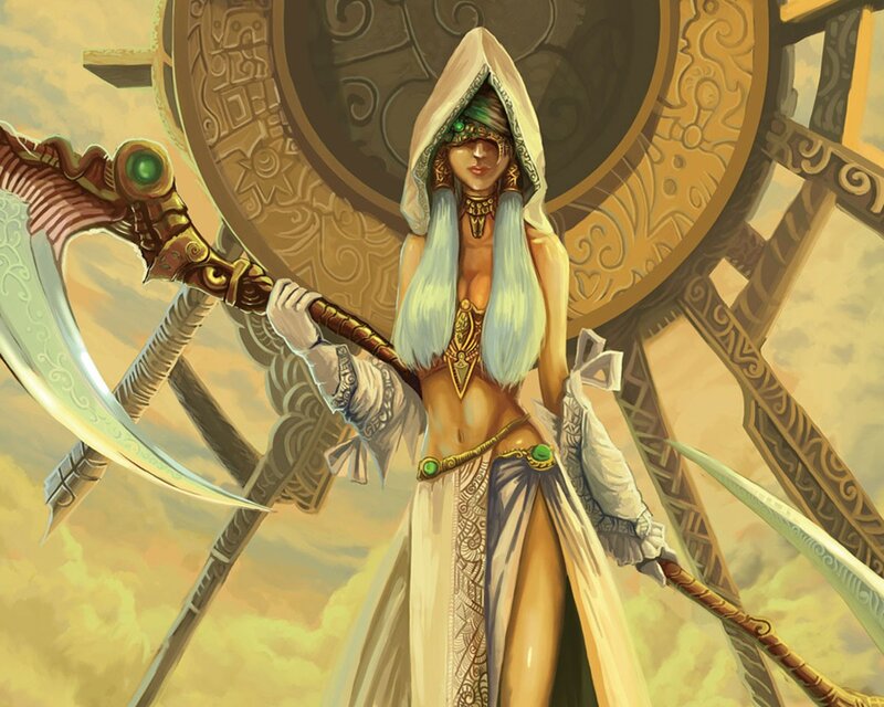 Fantasy warrior with scythe